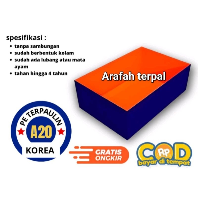 kolam terpal ikan A20 6x3x1 / 600x300x100 buat budidaya ikan