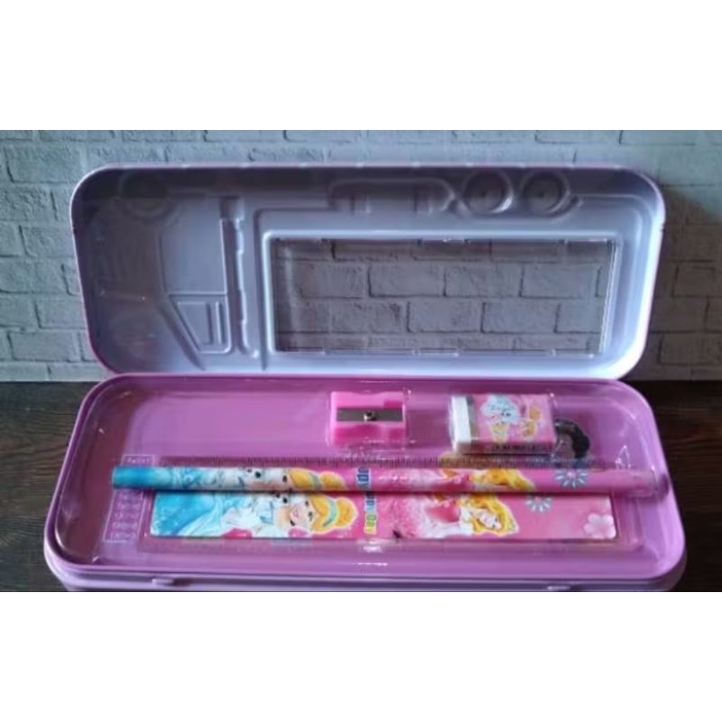 

1 Set Tepak Pensil Free Alat Tulis Pensil Penghapus Rautan Anak-anak