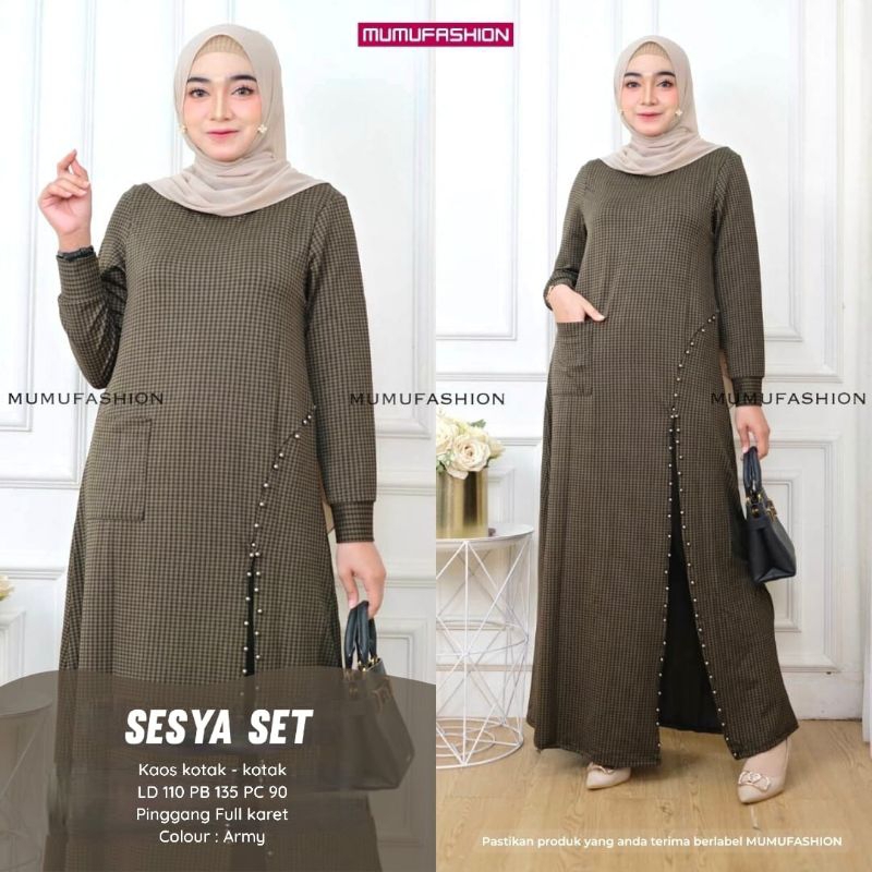 wyhomeshop-Sesya Set kaos Kotak-Kotak by mumufashion
