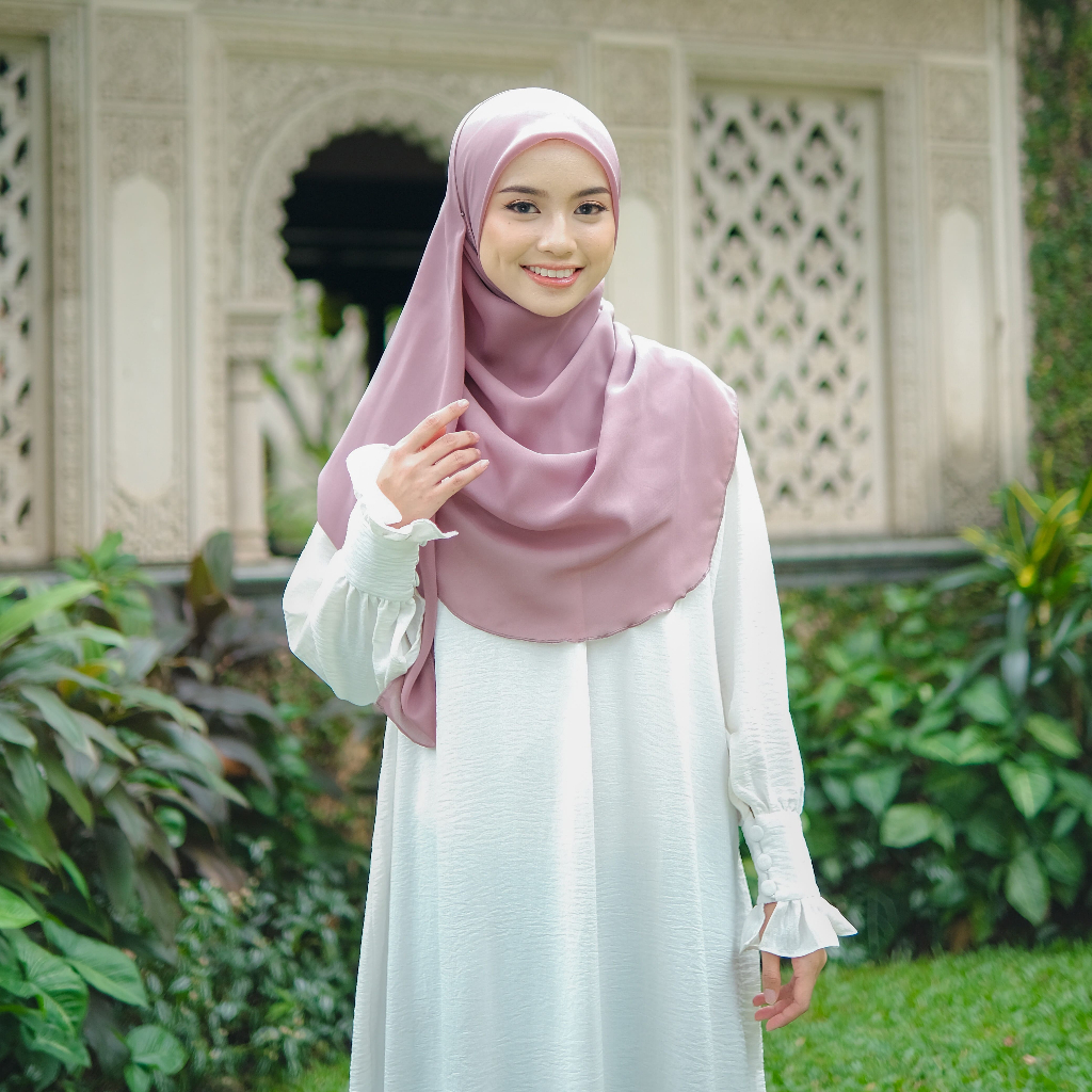 Thiari - Malay Scarf 4 Oval Polycotton Premium Hijab Segiempat Ukuran 130 x 130 cm