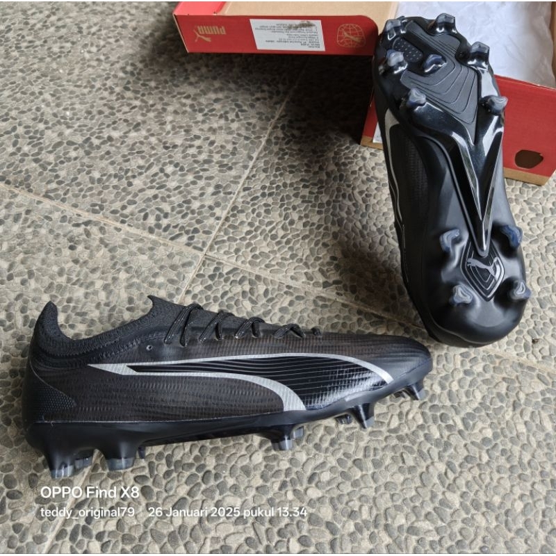 PROMO TERMURAH  Sepatu Bola TOP GRADE NO.1 Puma Ultra Ultimate "Black Asphalt" Fg/Ag (ORIGINAL 100% 