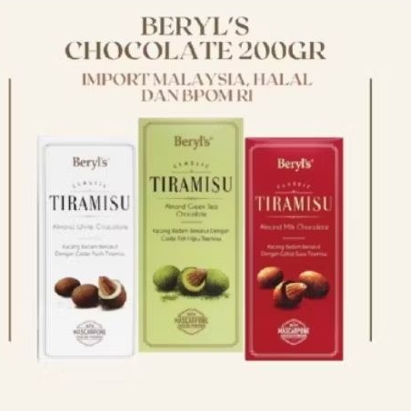 

COKLAT BERYLS BERYL'S CLASSIC TIRAMISU ALMOND BOX KOTAK 200GRAM COKELAT MALAYSIA