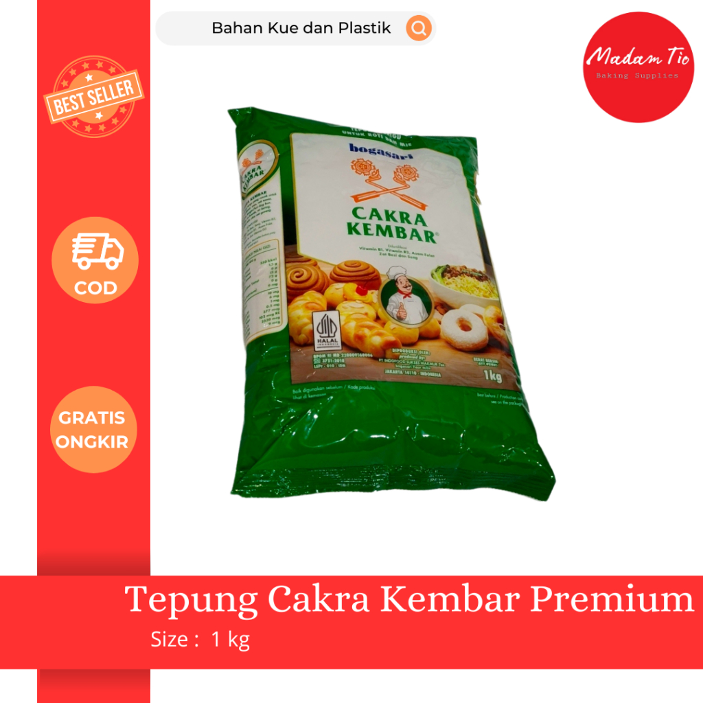 

Tepung Cakra Kembar Premium 1kg 1pcs