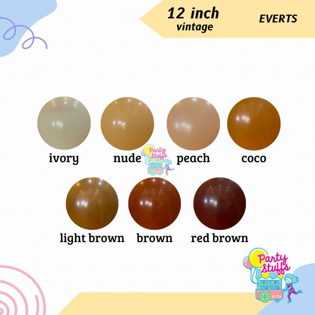 Balon latex brown | Balon latex peach | Balon latex vintage 2021 | Balon nude