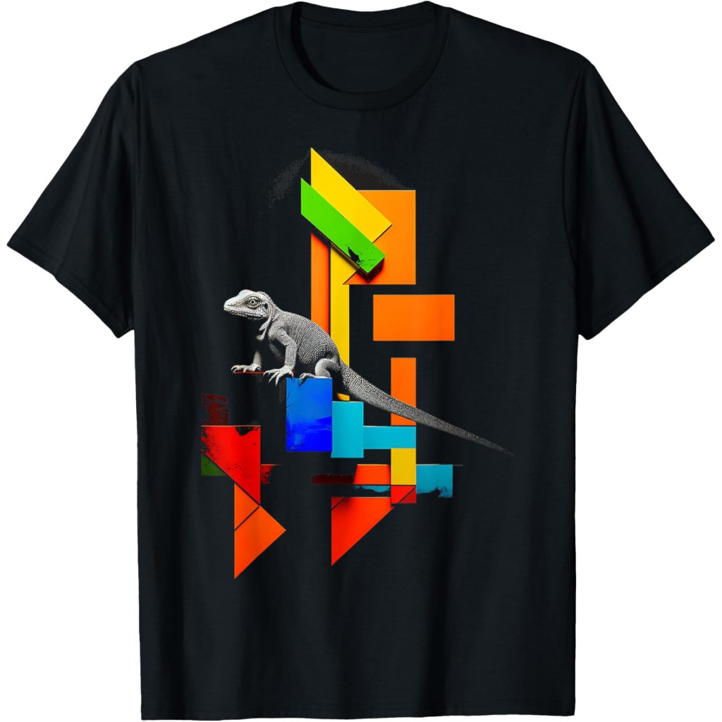 Karya Seni Kebun Binatang Hewan Bunglon Kaos Bunglon