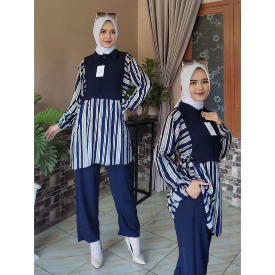 SETELAN ROMPI CELANA RAYON CRINGKLE MIDI