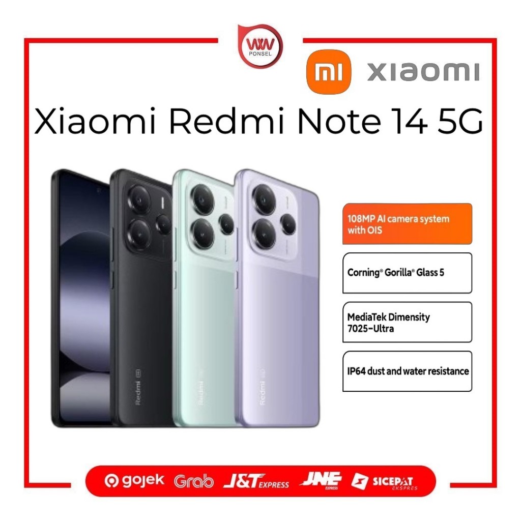 Hp Xiaomi Redmi Note 14 5G Ram 8GB Internal 256GB Garansi Resmi
