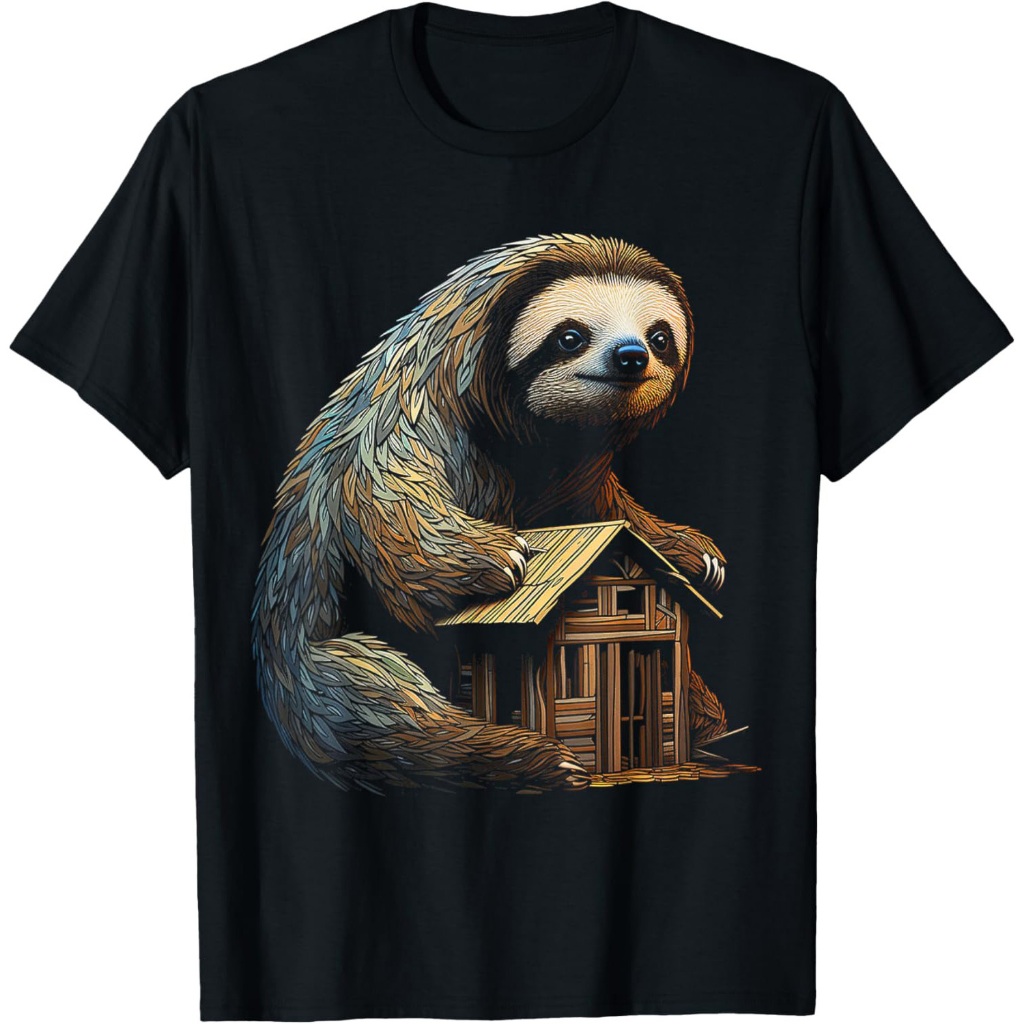 Kaos Sloth Karya Seni Kebun Binatang Hewan Sloth