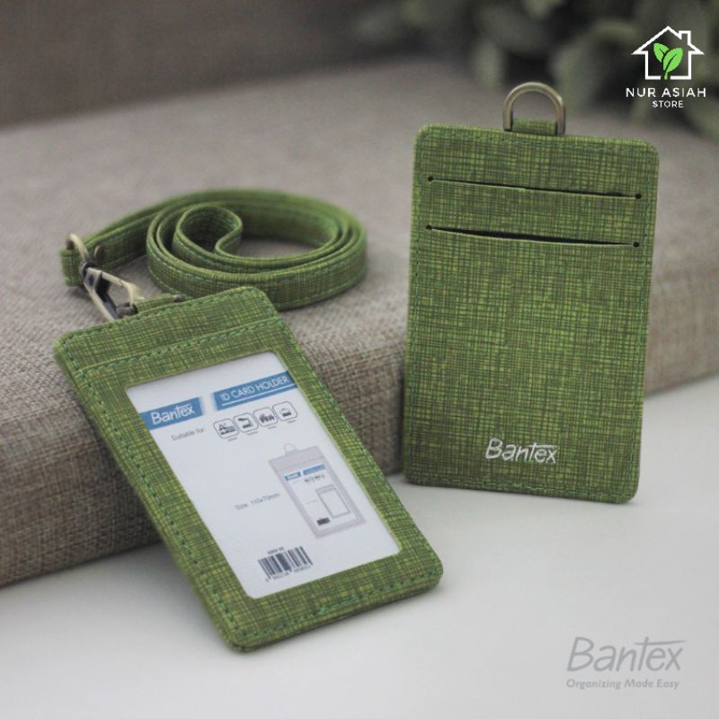 

Bantex Leather Name Tag ID Card Holder Kulit Sintetis Lanyard Tali 8869
