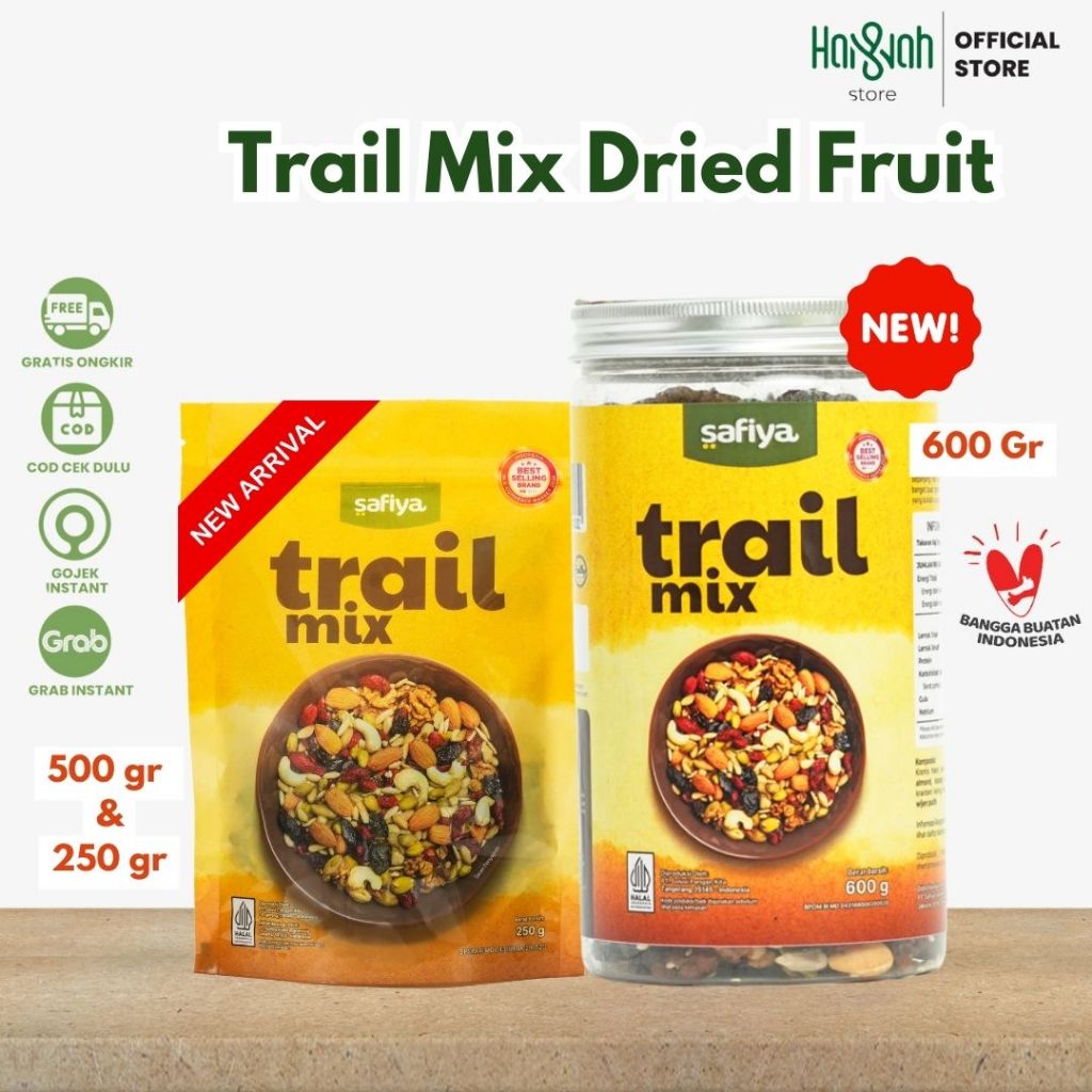 

Trail Mix 250 gr Safiya - Superfood Roasted Mix Dried Fruit & Nut Cemilan Diet