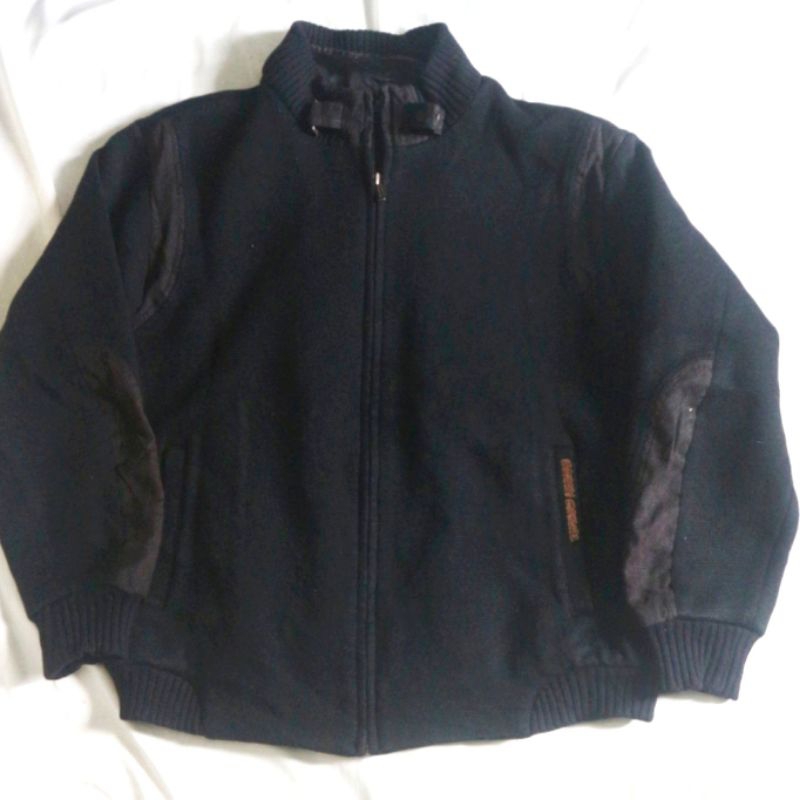 INDIAN JAKET Jacket Full Zipper Black Hitam Furing Knitwear Sweater Sweatshirt Crewneck Rajut Wool