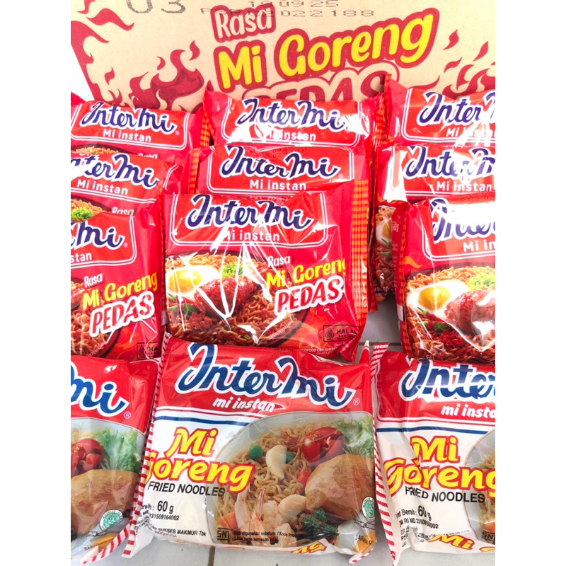 

1 karton mie instan 40pcs intermie goreng ori & intermie goreng pedas