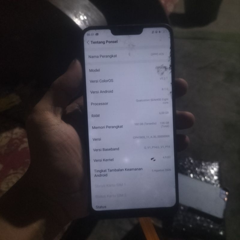 Oppo a3s ram 6 minus