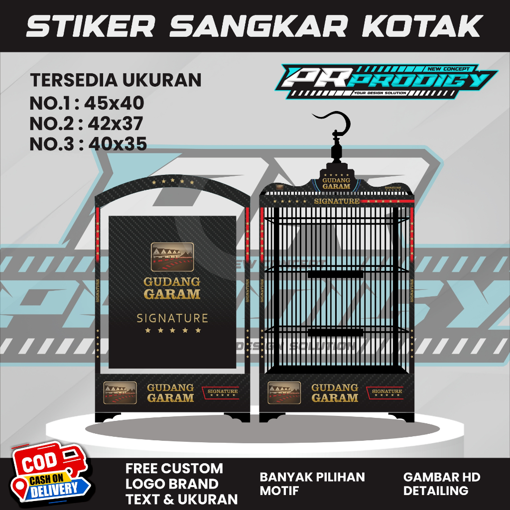 Stiker Decal  Sangkar Burung / Sangkar Koper / Sangkar Kosan GUDANG GARAM SIGNATURE