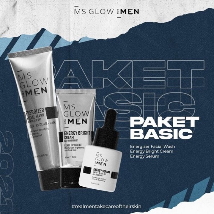 MS GLOW MEN 3IN1 PAKET PENCERAH WAJAH PRIA