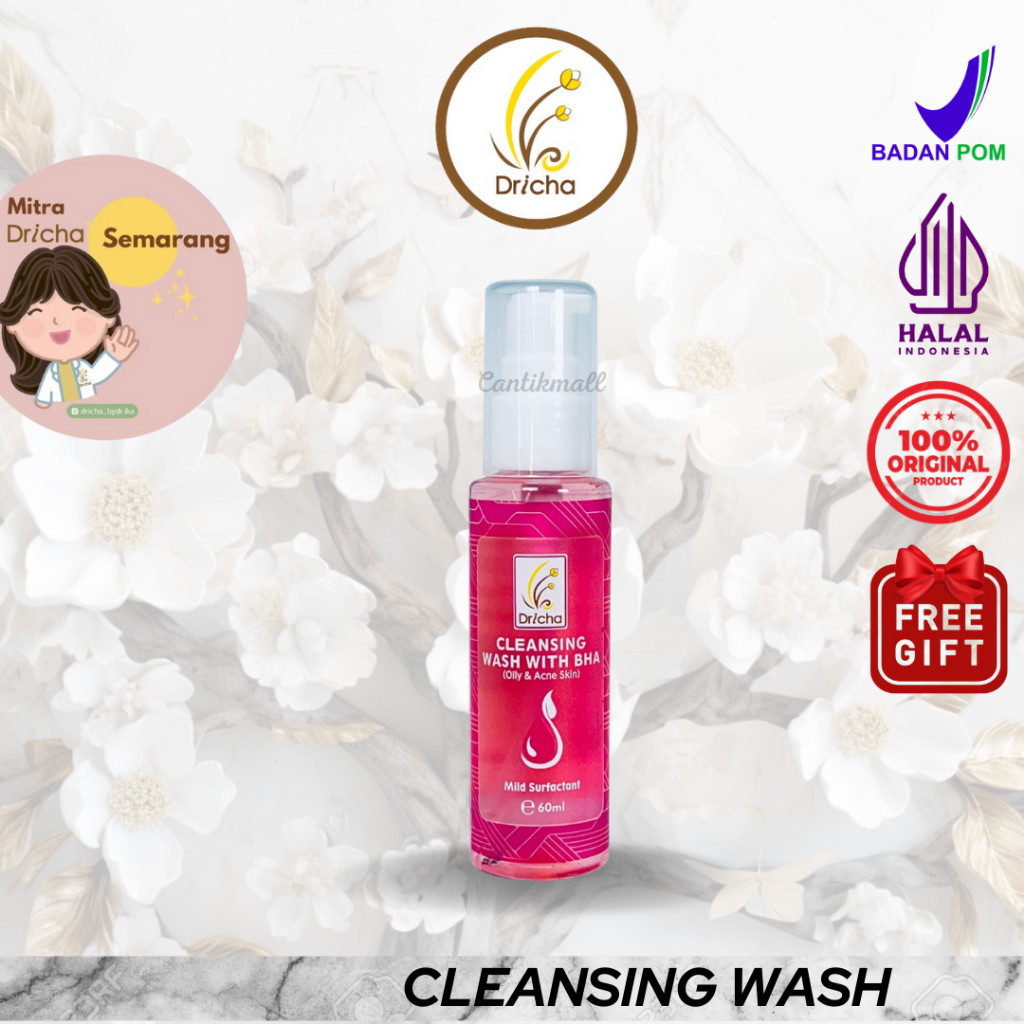 DRICHA  CLEANSING FACE WASH FACIAL WASH DRICHA UNTUK KULIT BERMINYAK DAN BERJERAWAT