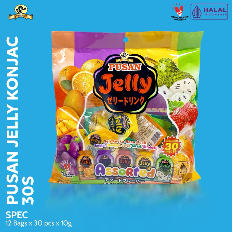 

PUSAN JELLY KONJAC RASA BUAH-BUAHAN ISI 30pcs