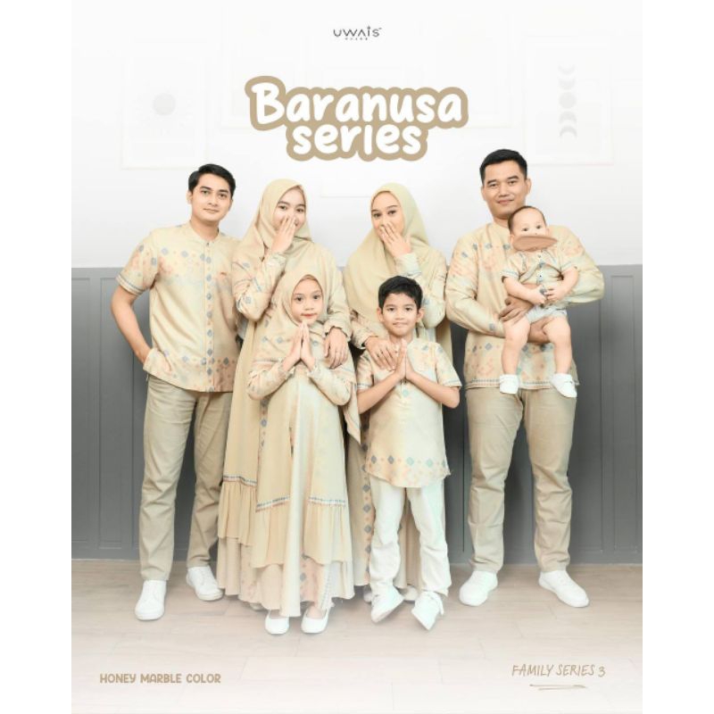 UWAIS HIJAB Baranusa Series Family 3 // Honey Marble // Sarimbit 2025