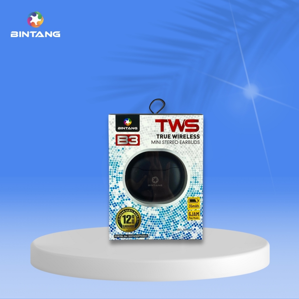 HEADSET EARPHONE BLUETOOTH TWS BT B3