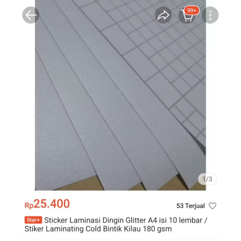 

(jual rugi) laminasi dingin glitter isi 9