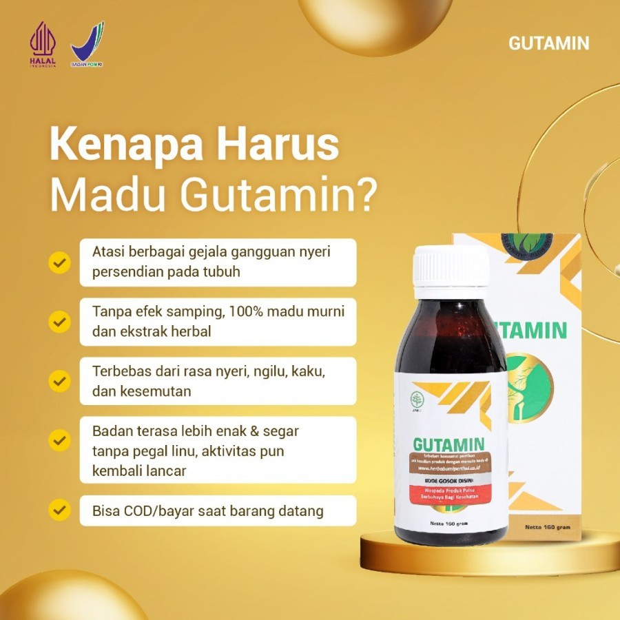 

MADU GUTAMIN Asli Obat Kebas Kesemutan Asam Urat