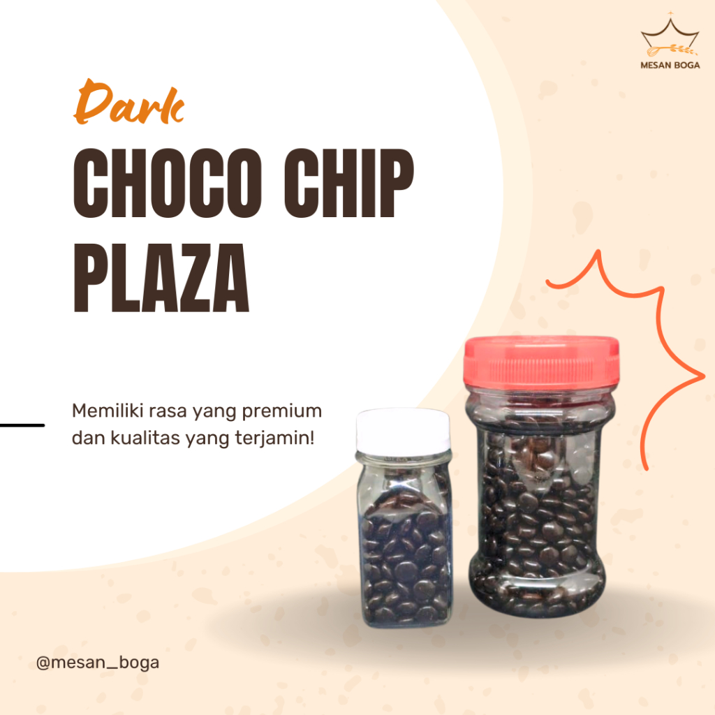

Chocochip Dark Plaza / Choco Chip Dark Plaza (REPACK)- 40 GR / 100 GR