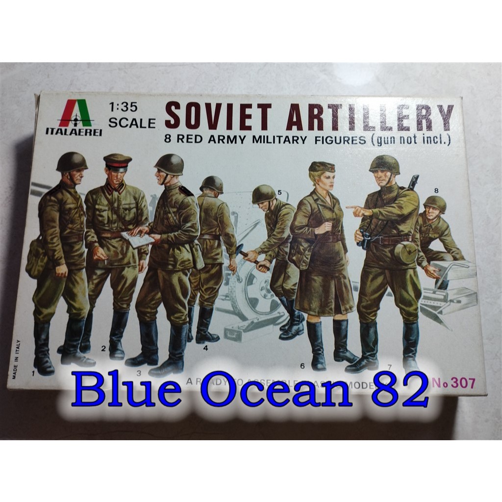 Model kit Italeri 1/35 - 8 Red Army Military Figures - Soviet Artillery