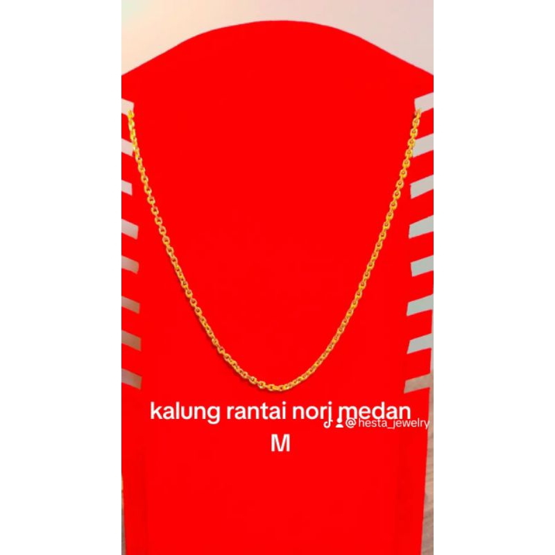 kalung Rantai Nori Medan M sepuh emas 24 karat lapis kristal premium
