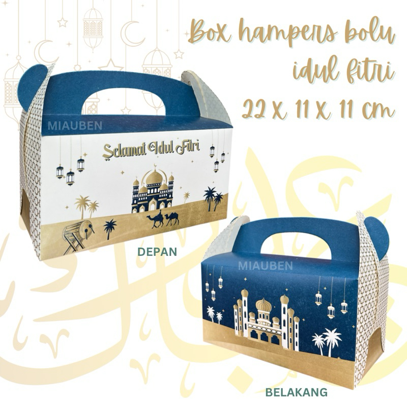 

Isi 5 pcs box bolu 22cm edisi lebaran kotak hampers idul fitri bolu