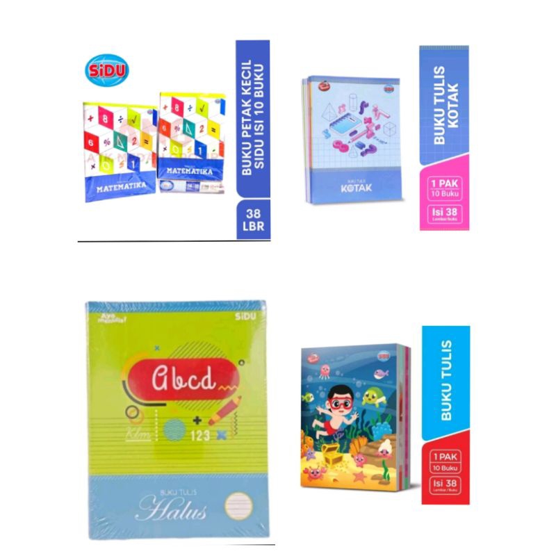 

SIDU - PAKET BUNDLING MURAH (4PCS) BUKU TULIS SIDU 38 LEMBAR // FREE PENSIL 2B