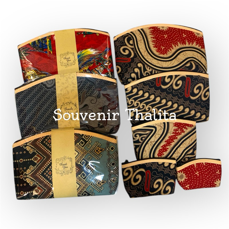 New Souvenir Dompet Batik Beranak | Dompet Batik Set isi 5 Anak [ECER]