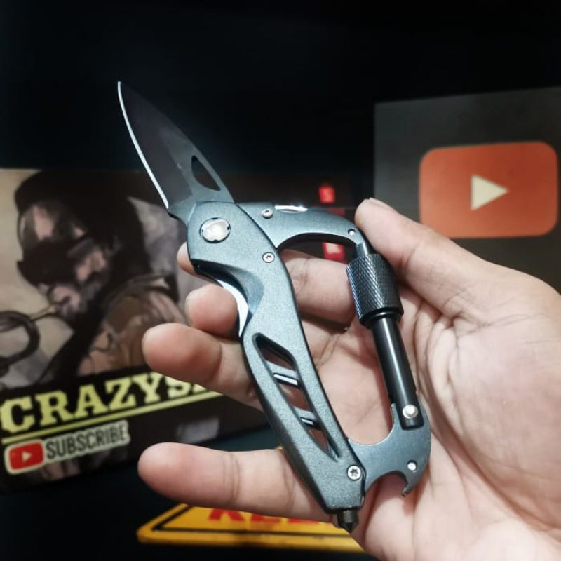 carabiner pisau multifungsi/gantungan tactical pisau lipat