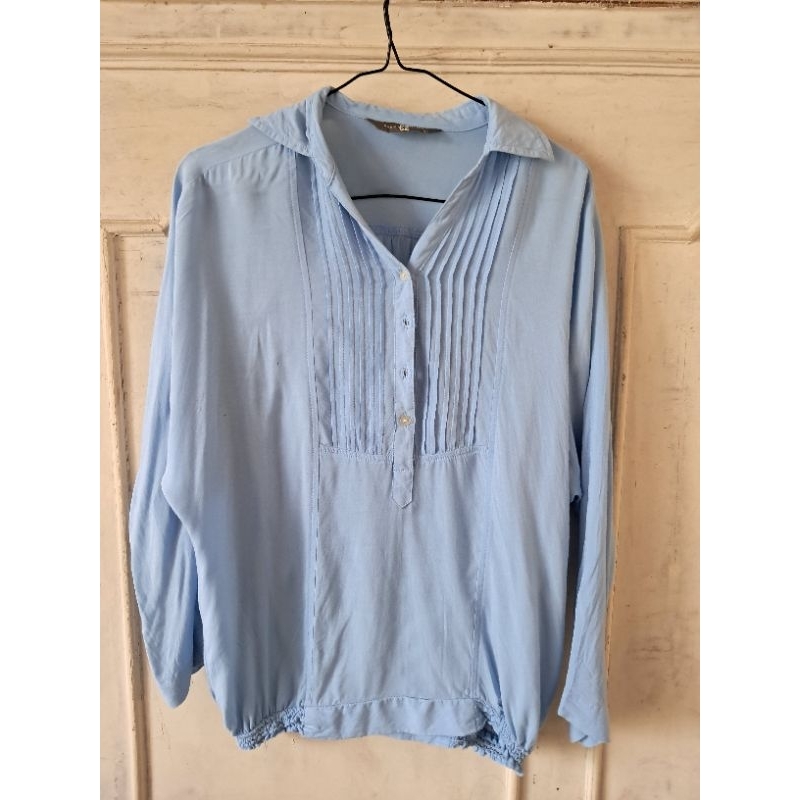 Blouse Biru Muda