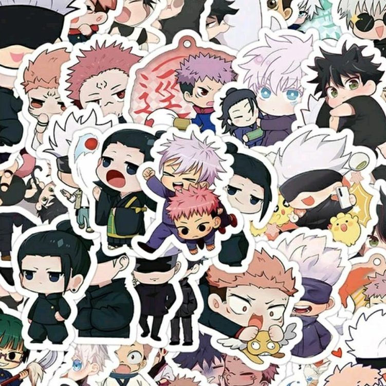 Stiker Pack Anime Jujutsu Kaisen Kawaii Stickers Satoru Gojo Stiker Anime pack Stiker High Quality, 