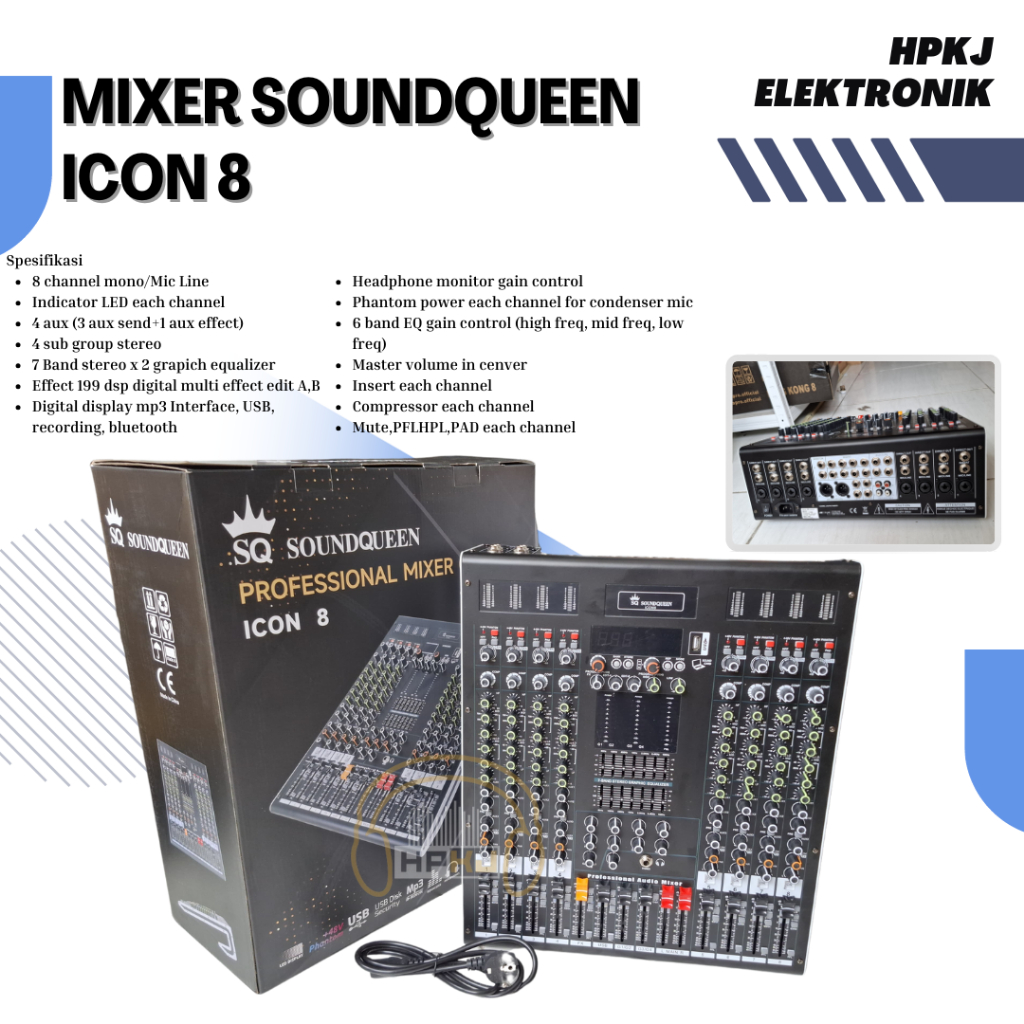 MIXER AUDIO SOUNDQUEEN ICON - 8 Mixer Soundqueen ICON 8 Channel