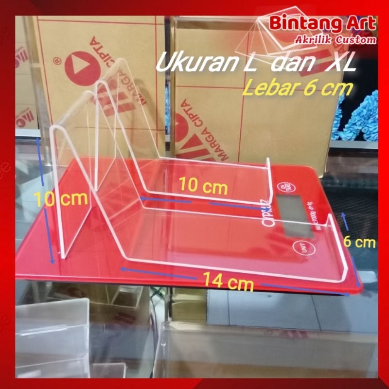 stand sepatu akrilik / display sepatu akrilik / dudukan sepatu akrilik (lebar 6cm)