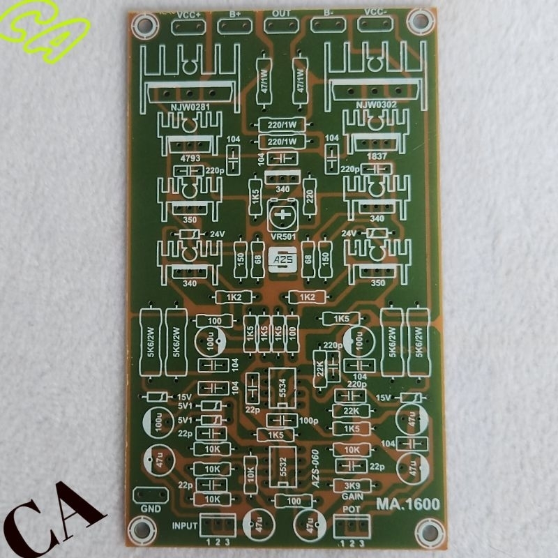 PCB POWER CLONE BUILT UP STUDIO DUE MA-1600 CLARITY MA 1600 STUDIO DUE