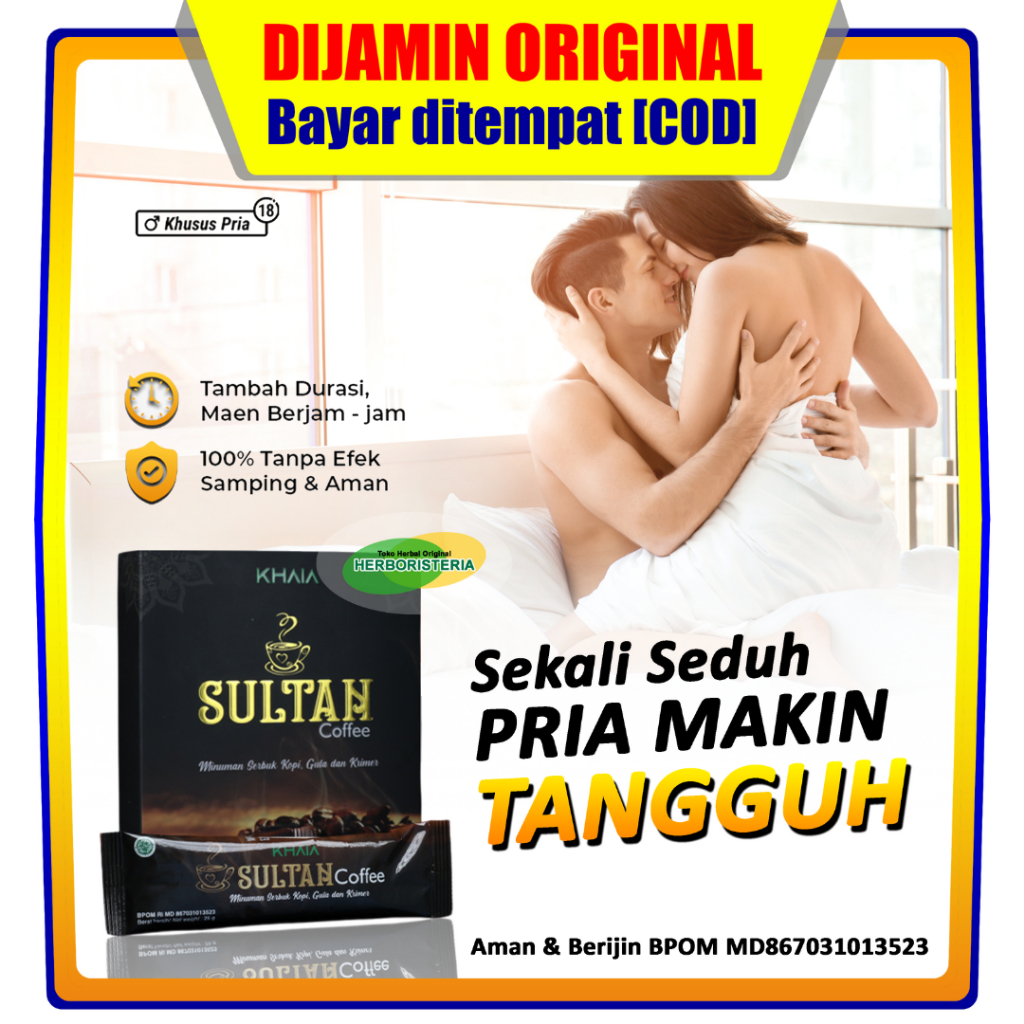 

Sultan Coffee by Khaia | Sultan Kopi Stamina Pria Perkasa | Sekali Seduh Pria Makin Tangguh