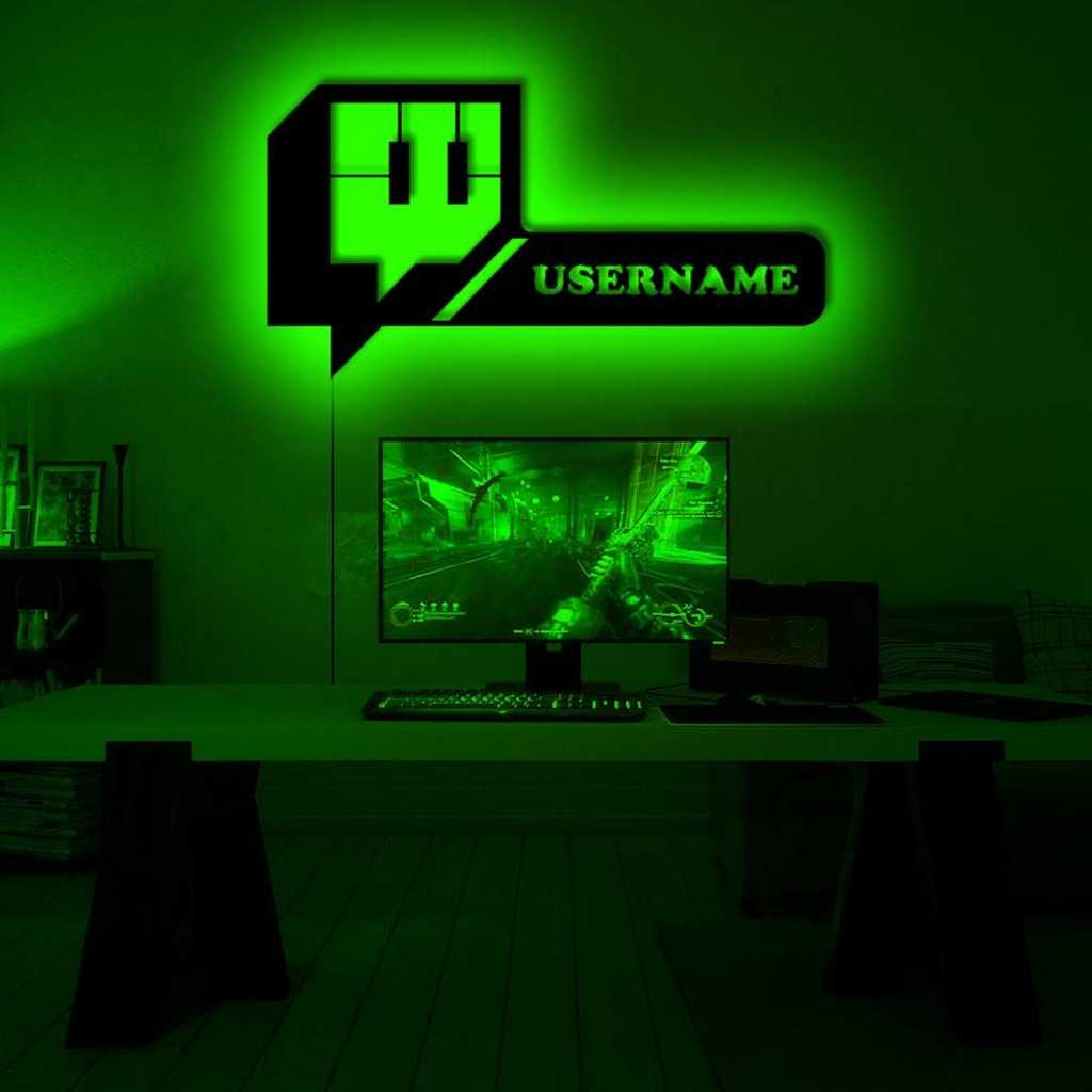 HIASAN DINDING LAMPU RGB MOTIF GAMER TAG PAJANGAN DINDING MENYALA CAHAYA RGB LAMPU HIAS RUANG GAMING