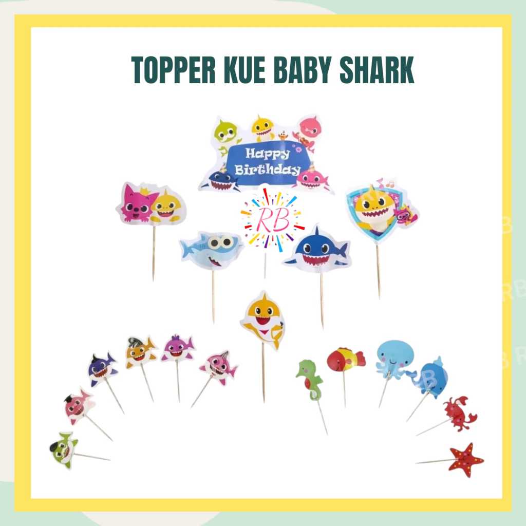 Topper BABY SHARK / Topper Kue Baby Shark