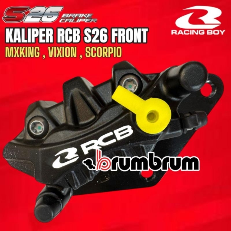 KALIPER DEPAN RCB S26 2 PISTON YAMAHA MXKING , VIXION , SCORPIO