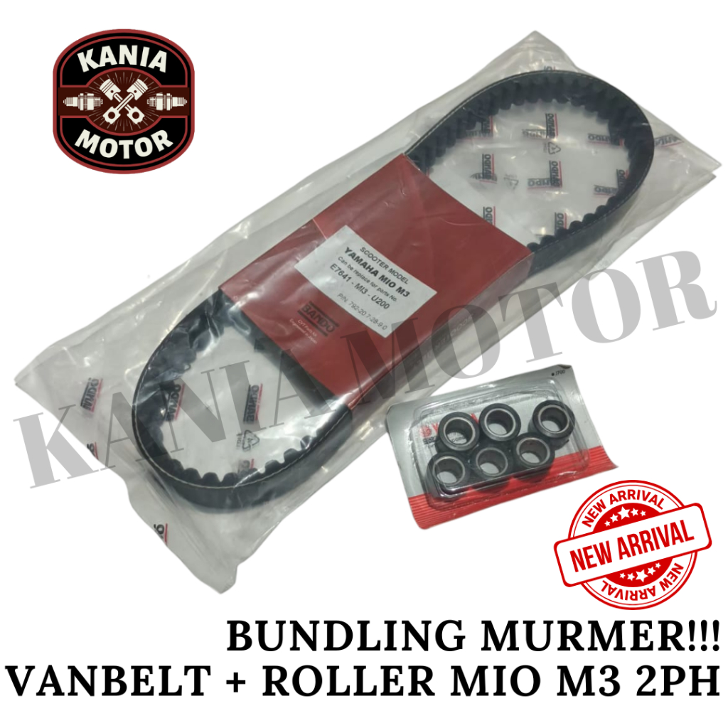 PAKET BUNDLING PAKET PROMO SPECIAL VANBELT+ROLLER V-BELT + ROLLER MIO M3 125 2PH ORIGINAL BANDO