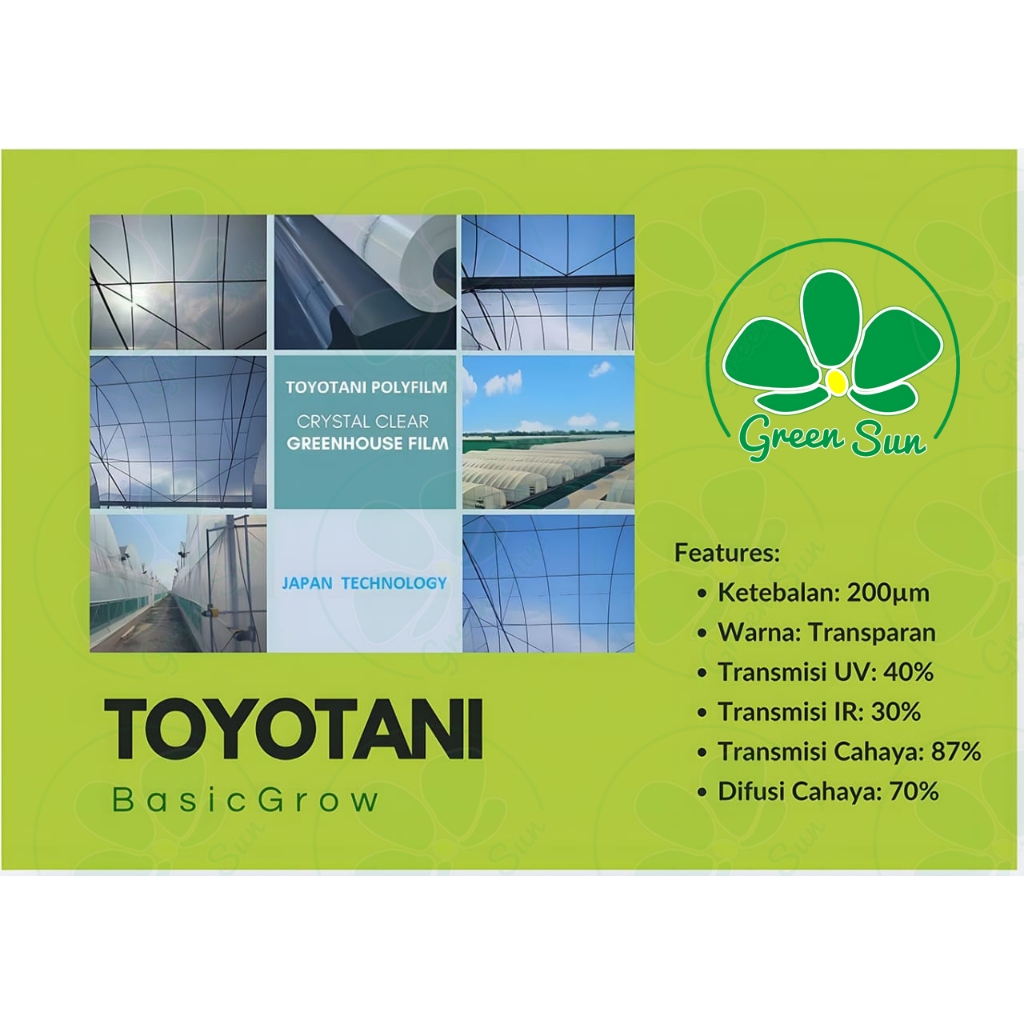 Plastik UV Toyotani Basic Grow Taiwan Lebar 3 Meter - Meteran - Greenhouse-Atap Greenhouse