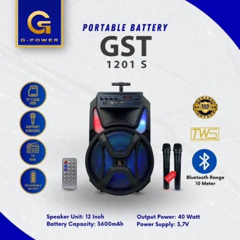 G-Power Speaker Portabel Baterai GST 1201 S