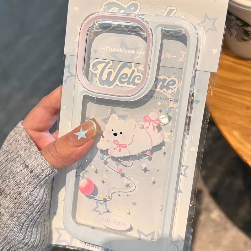 Case Anak Anjing Lucu Main Bola Bulu iPhone XR 11 11 Pro 13 13 Pro 13 Promax 14 14 Pro 15 15 Pro 15 