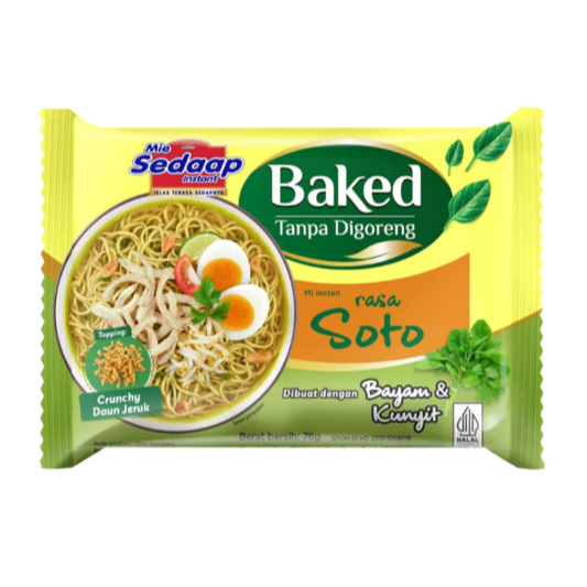 

Mie Sedaap Baked Mie Instan Tanpa Digoreng Rasa Soto 76 gr