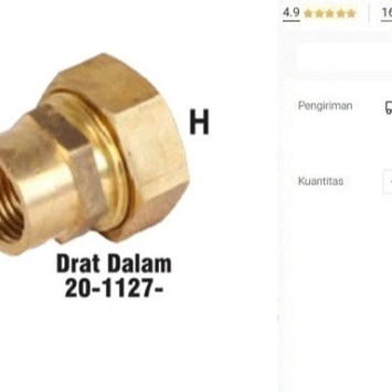 

Sock Union Lurus 1216 x1/2" Drat Dalam Sambungan Selang Air Panas Pipa