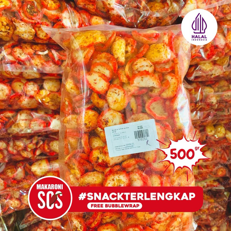 

Krupuk Seblak Kencur 500Gr | 1/2Kg Crackers Hot Spicy Aromatic Rempah Kencur Pedas Kerupuk Warna