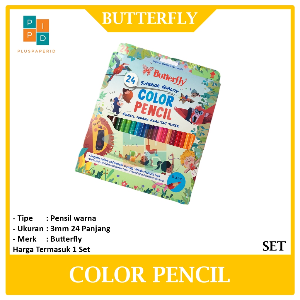 

Butterfly - Pensil Warna Smooth 24 Warna Panjang - SET
