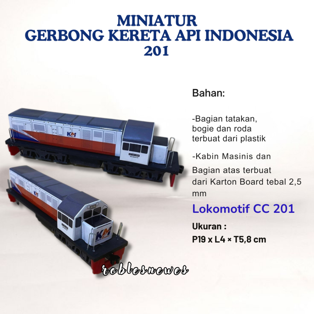 Mainan Lokomotif Seri Kereta Api Indonesia / Miniatur KAI Gerbong Penumpang